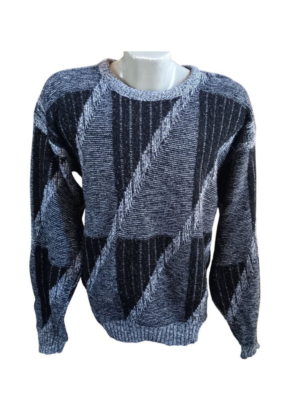 Ugly Biggie Vintage OG Large Crewneck Sweater 1980's Edison Geometric USA